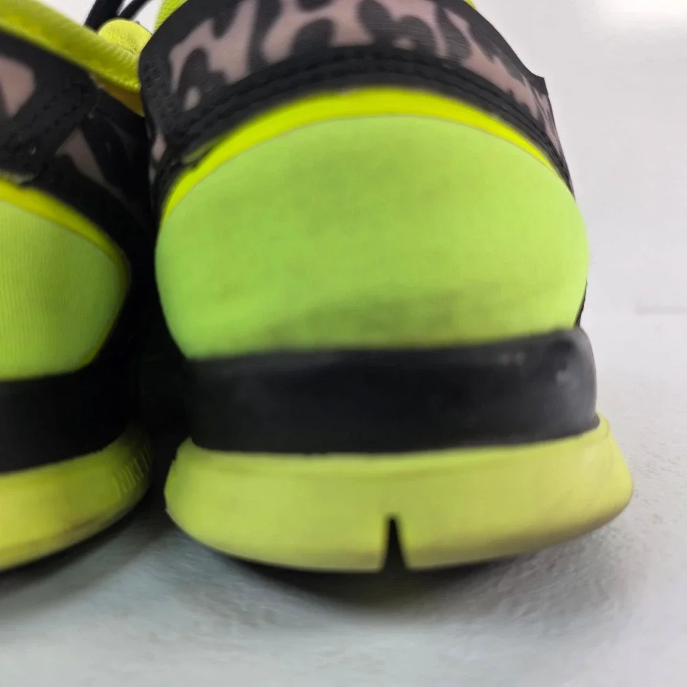Nike Free TR 5.0 Womens Leopard Print Training Sneakers Neon Green Black Sz 6.5